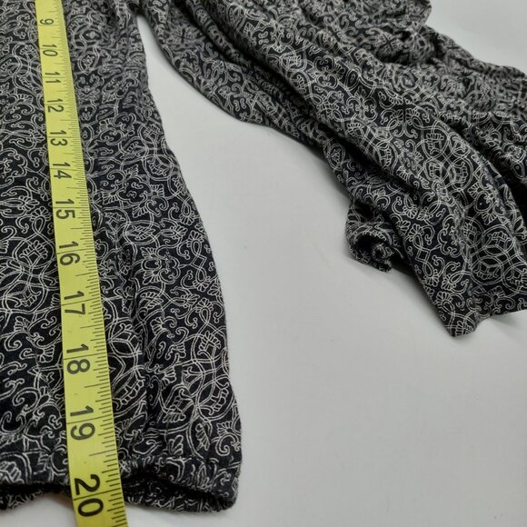 Lucky Brand Womens Shirt Size 1X Embroidered Tunic Black White V Neck Boho - Picture 8 of 8